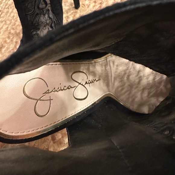 Jessica Simpson Black Lace Peep-Toe Heels - Picture 7 of 7